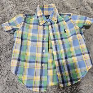 Plaid Kids Shirt - Blue, Green, Yellow